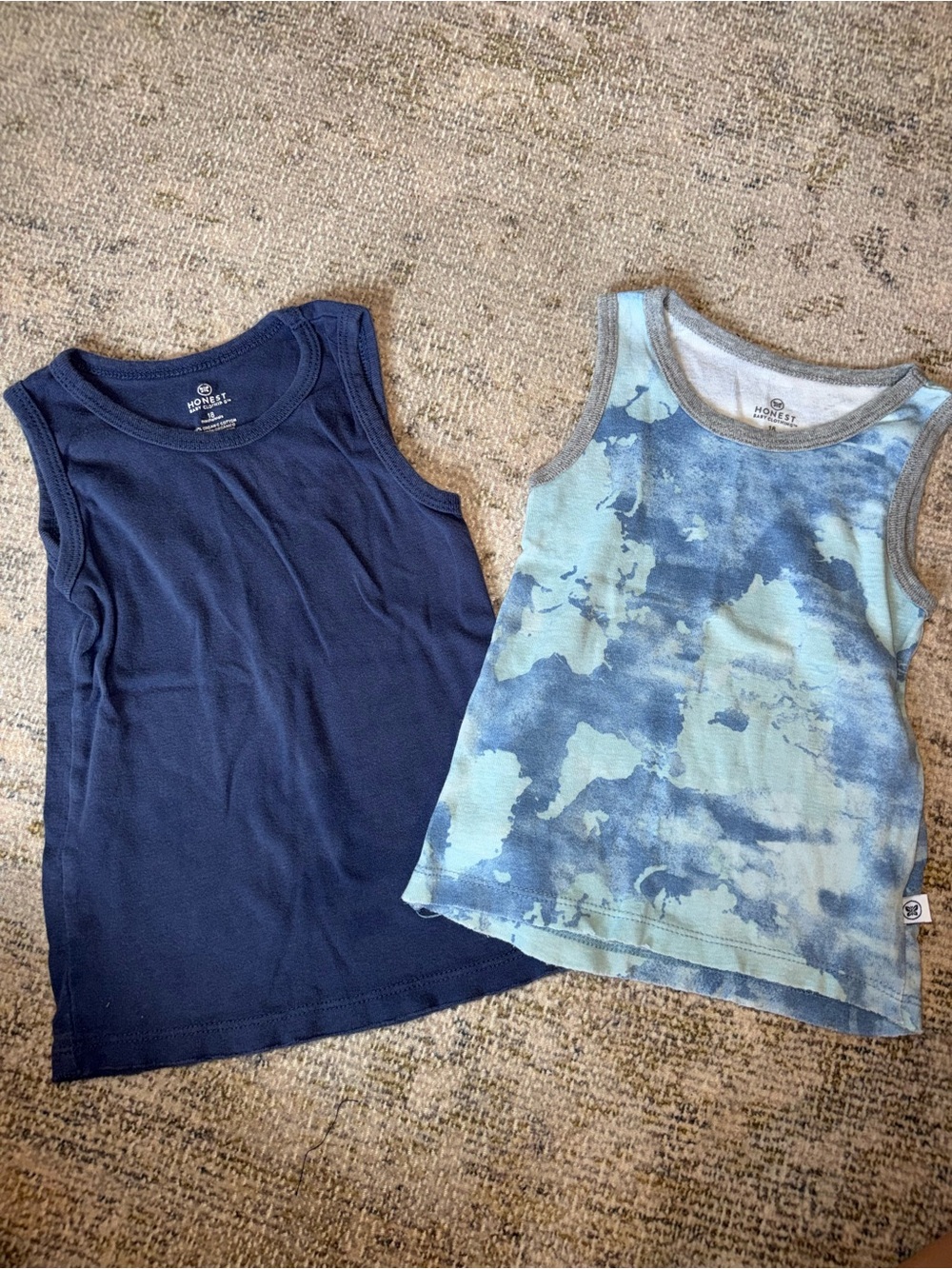 NEST‎ Fragrances Kids Navy & Blue Tie-Dye Tank Tops